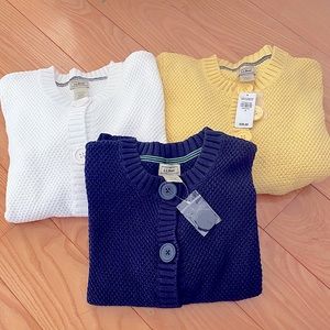 Three LL BEAN Seaport Cardigan Sweaters